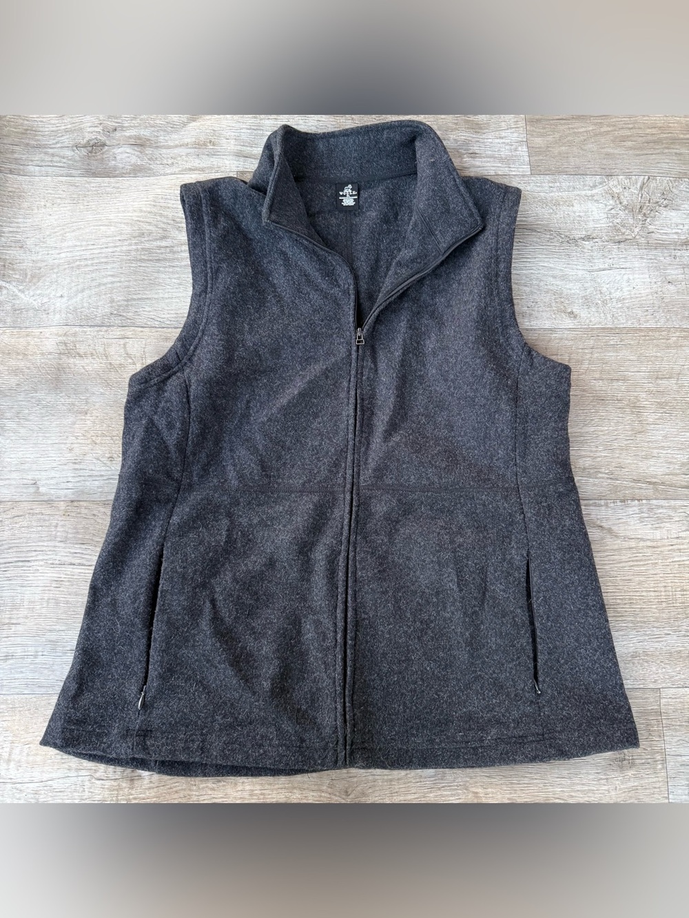 Woolx Womens Vest Gray Sleeveless Full Zip Merino Wool Blend Outdoor XL